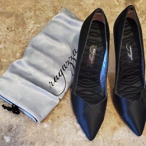 Black Satin Sress Shoes by Ragazza